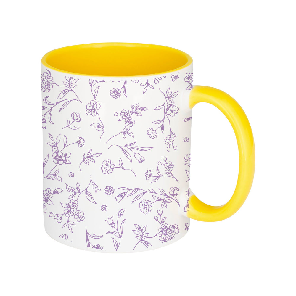 Purple Floral Pattern Mug