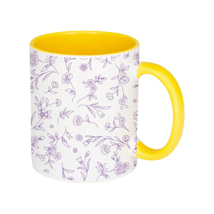 Purple Floral Pattern Mug
