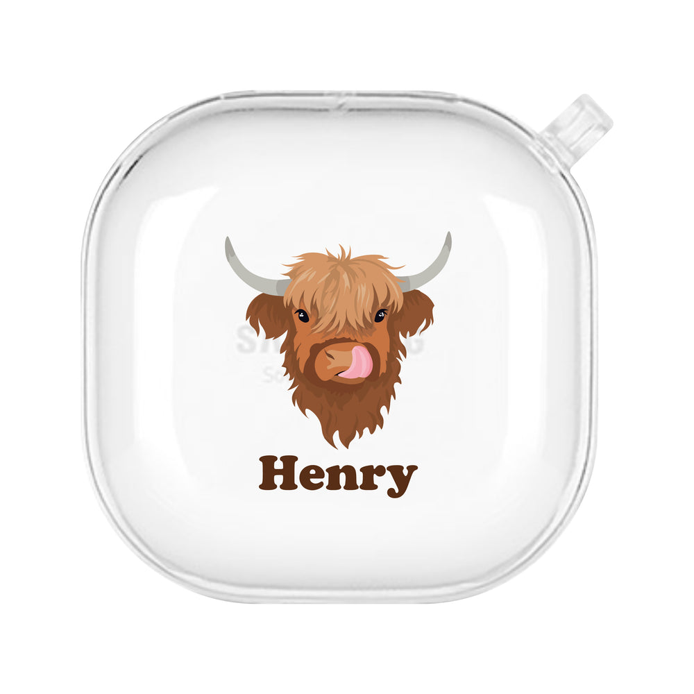 Personalised Highland Cow Galaxy Buds Case