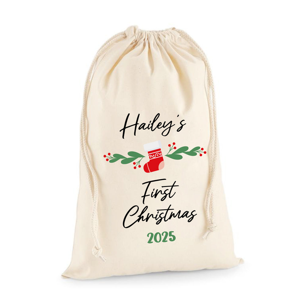 Personalised First Christmas Santa Sack