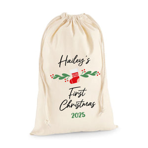 Personalised First Christmas Santa Sack