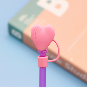 Pink Heart Straw Topper