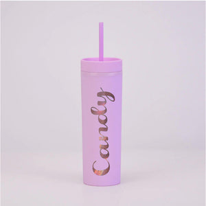 Personalised Name - Lilac Skinny Tumbler