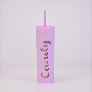 
            
                Load image into Gallery viewer, Personalised Name - Lilac Skinny Tumbler
            
        