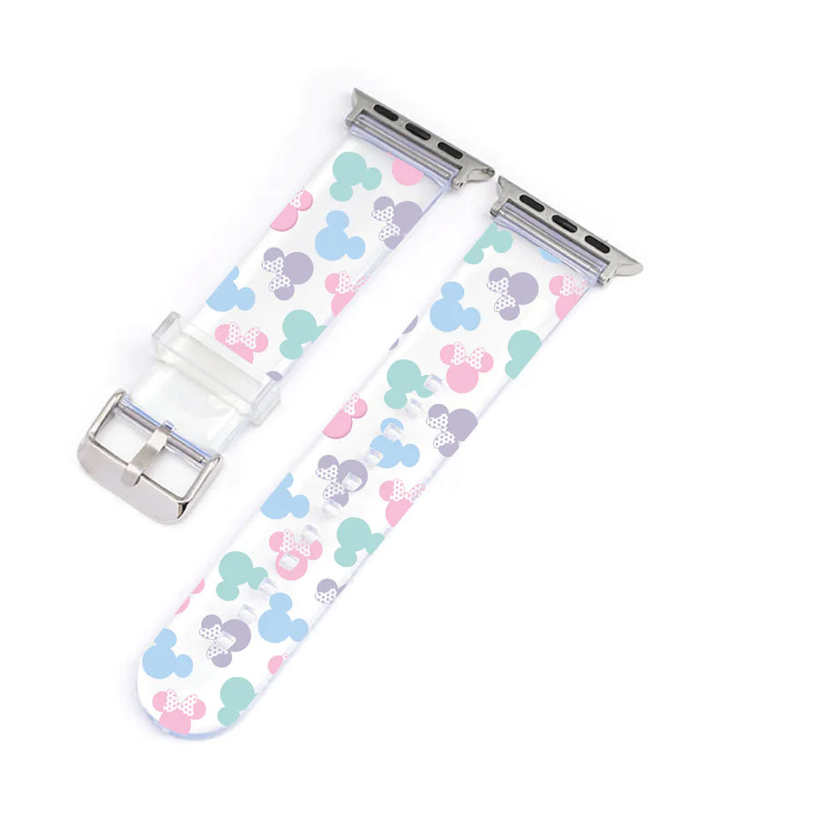 Watch Band Fitbit Versa Disney Bands Pastel Mickey Minnie Clear