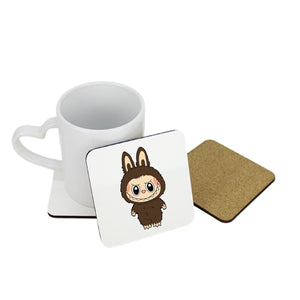 Brown Labubu Craze Square Coaster