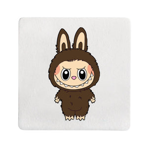 Brown Labubu Craze Square Coaster