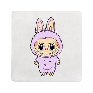Lilac Labubu Craze Square Coaster