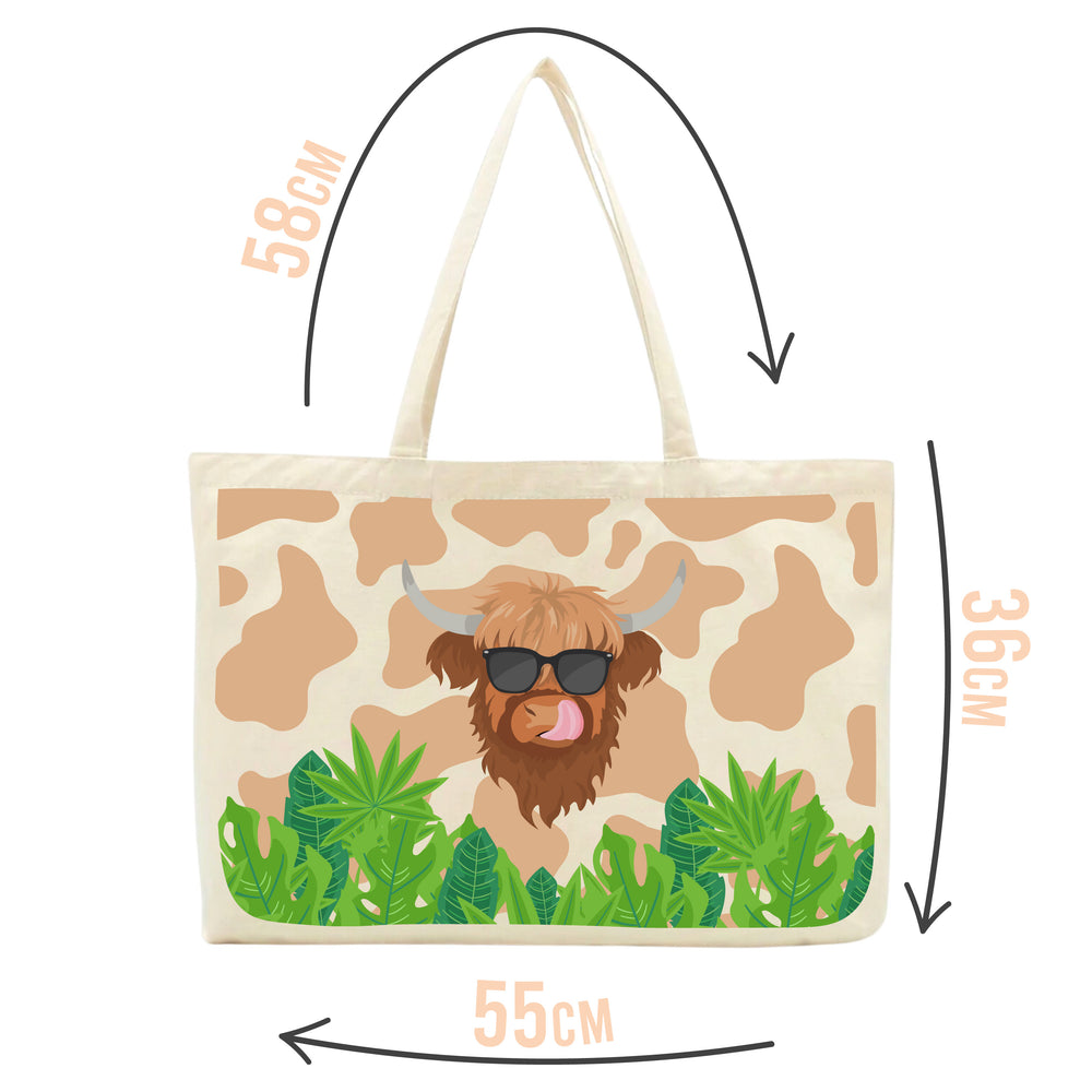 Harvey the Summer Highland Cow Tote