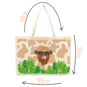 Harvey the Summer Highland Cow Tote