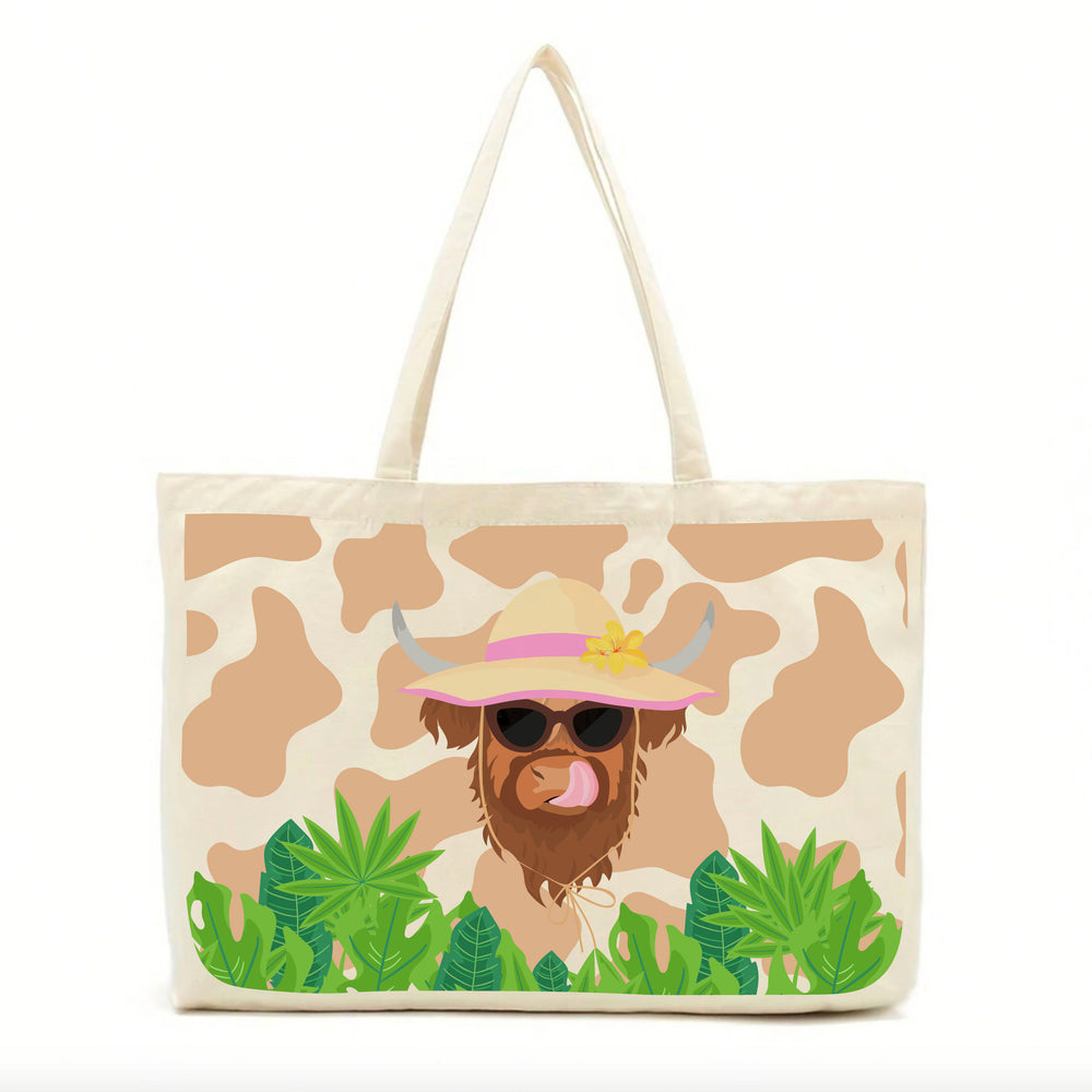 Kourtney the Summer Highland Cow Tote