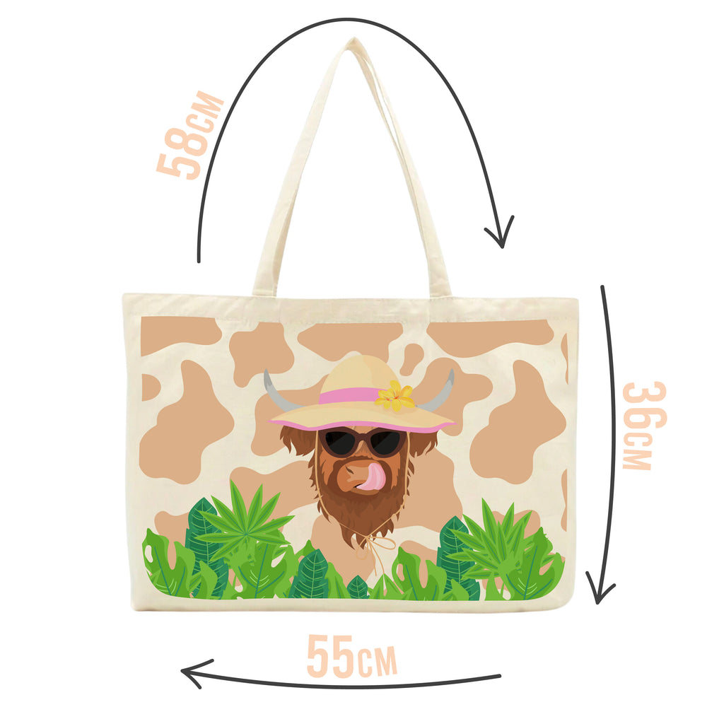 Kourtney the Summer Highland Cow Tote