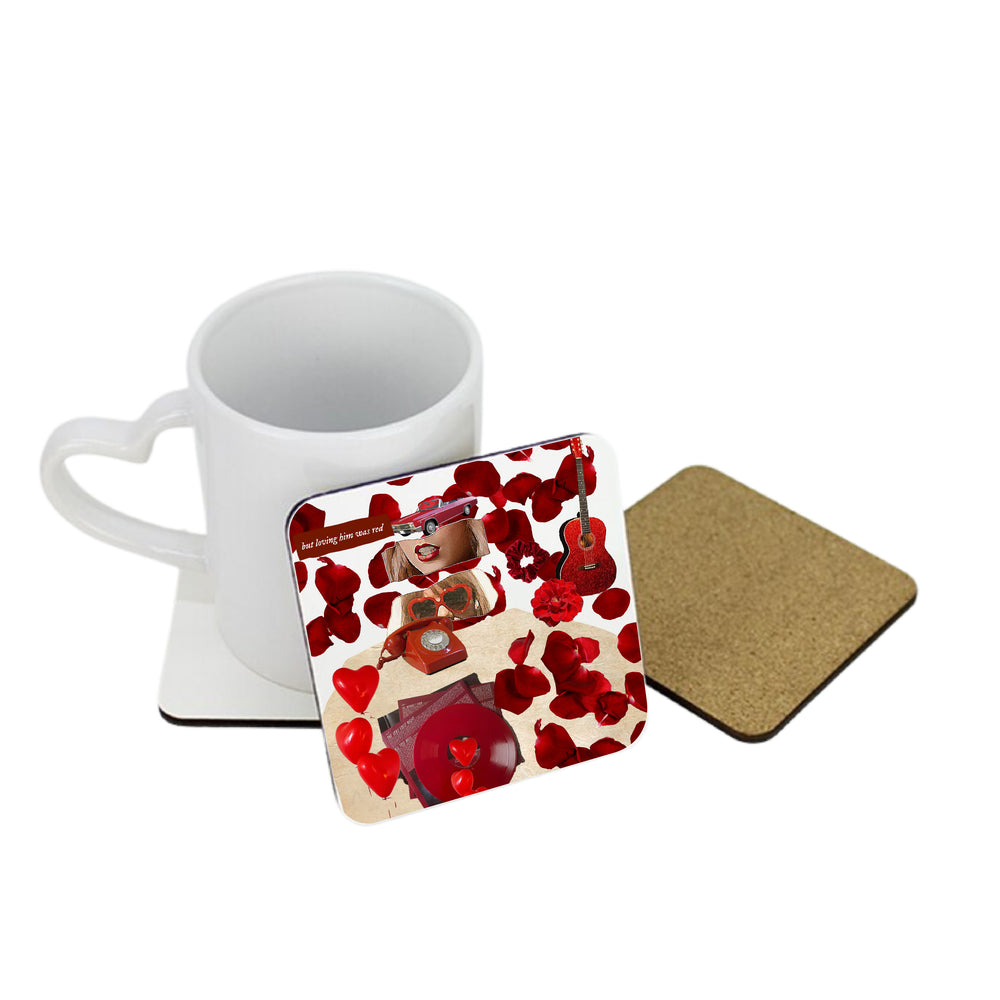 Red Roses Square Coaster