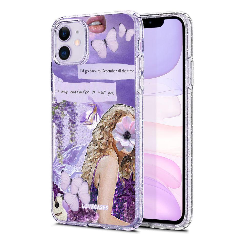 Lavender Sky Glitter Phone Case