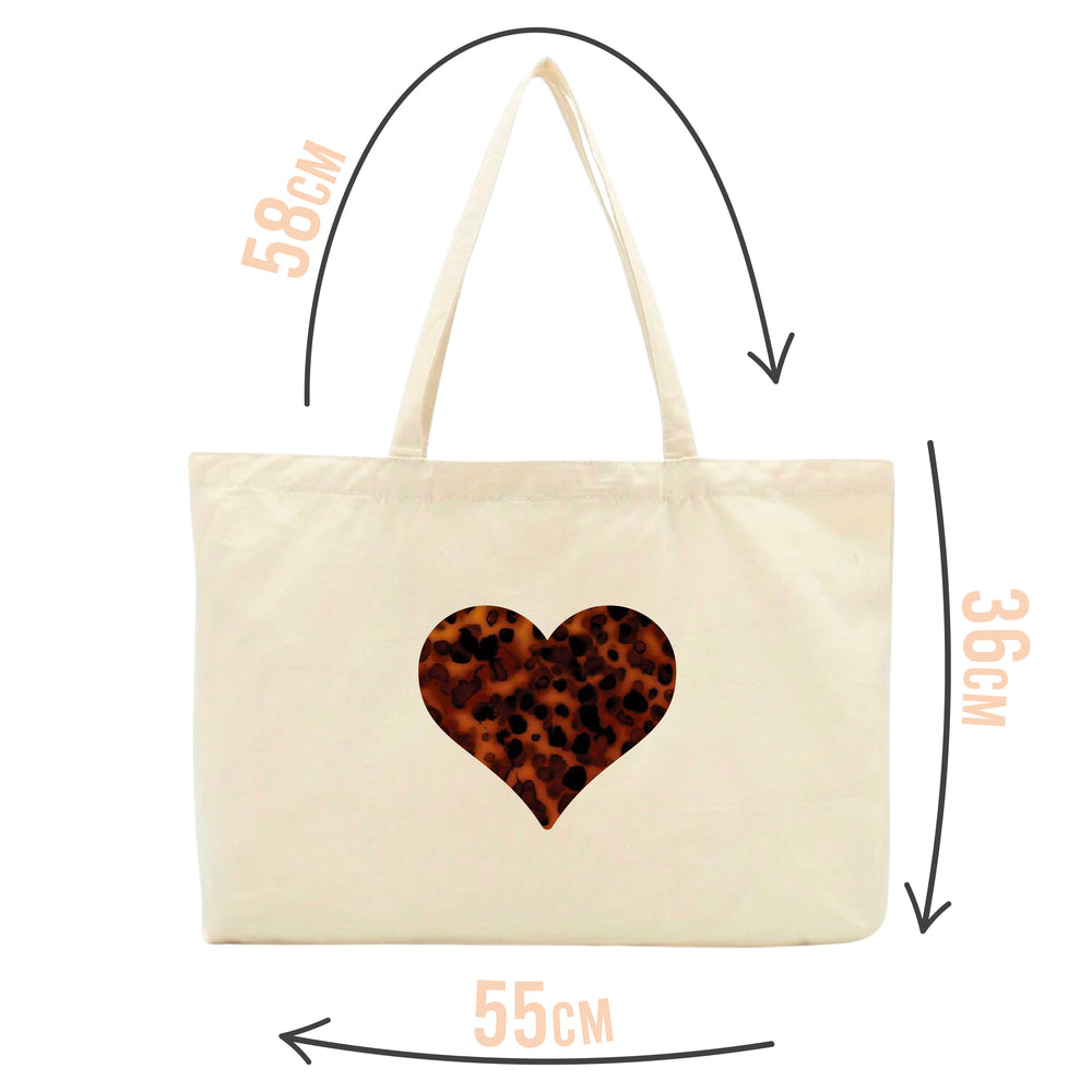 Tortoise Shell Heart Tote Bag