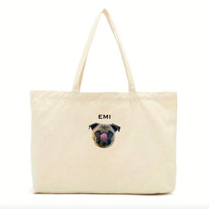 Personalised Dog Face Tote Bag