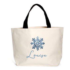 Personalised Blue Snowflake Tote