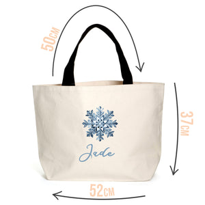 Personalised Blue Snowflake Tote
