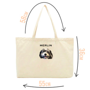 Personalised Dog Face Tote Bag