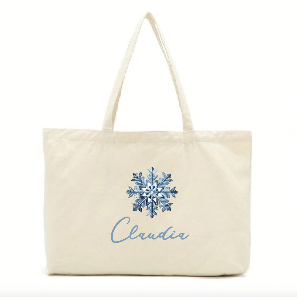 Personalised Blue Snowflake Tote