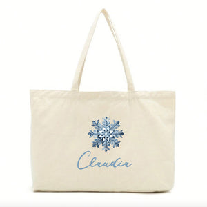 Personalised Blue Snowflake Tote