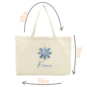 Personalised Blue Snowflake Tote