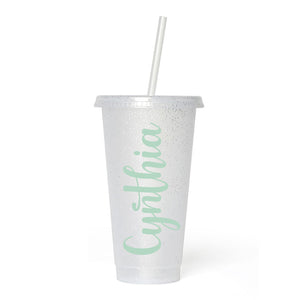 Personalised Name - Frosted Glitter Tumbler Cup
