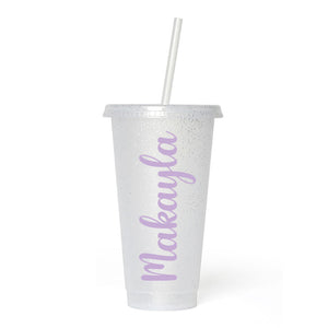 Personalised Name - Frosted Glitter Tumbler Cup