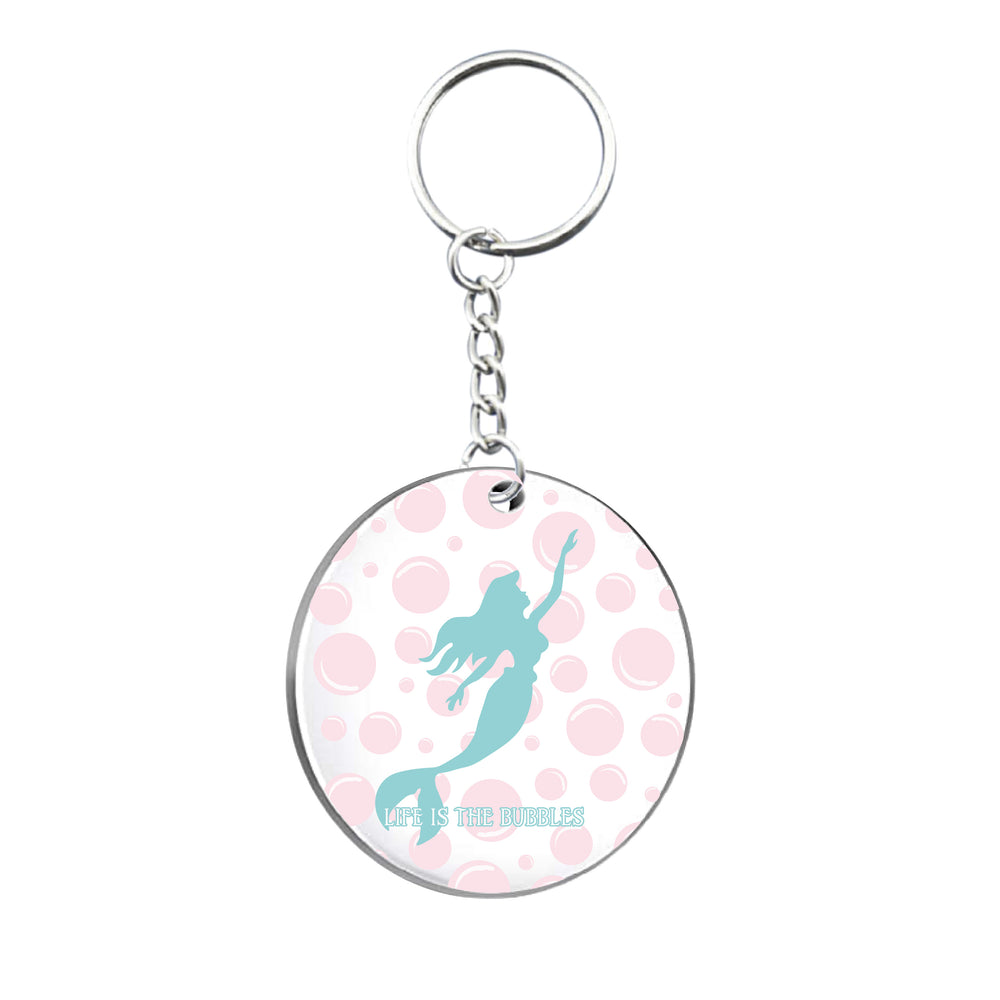 Life Is The Bubbles Circle Keyring