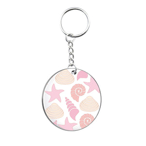 Colourful Seashells Circle Keyring