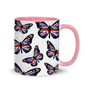 Union Jack Butterfly White Mug