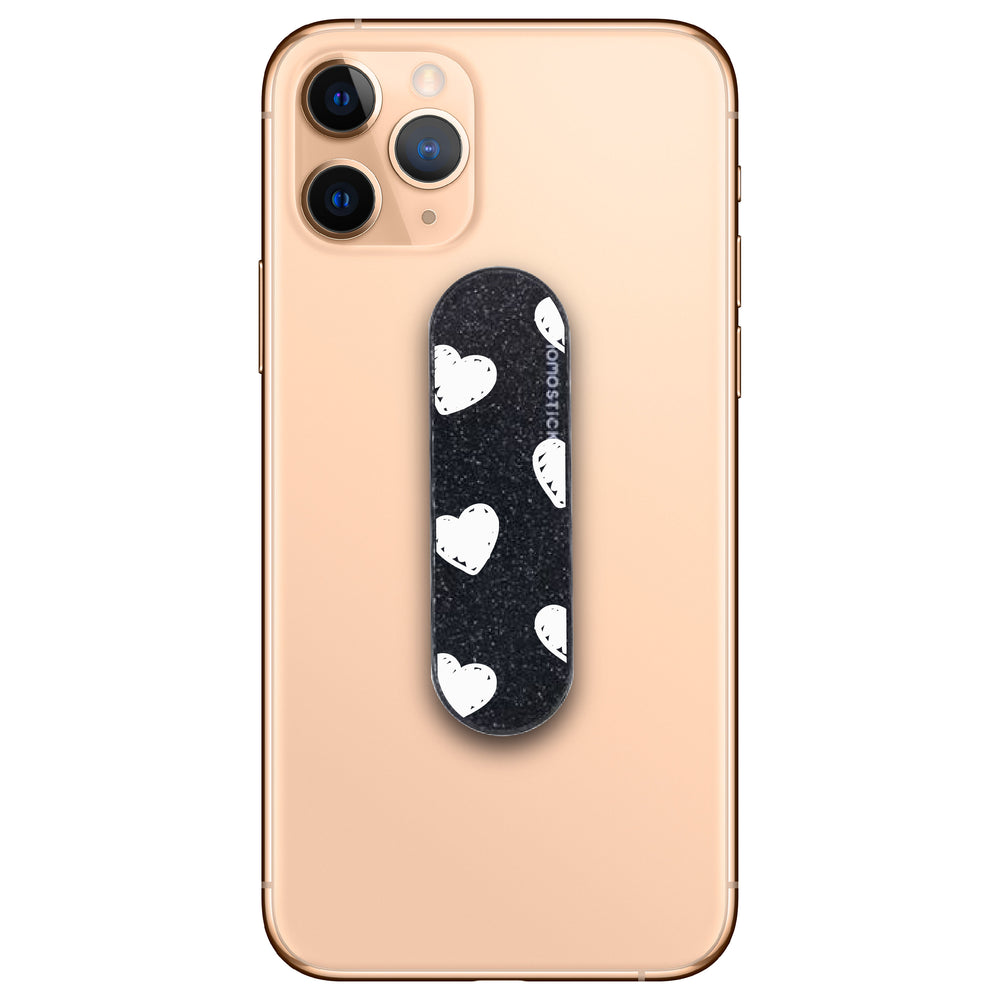 White Hearts Glitter Phone Loop