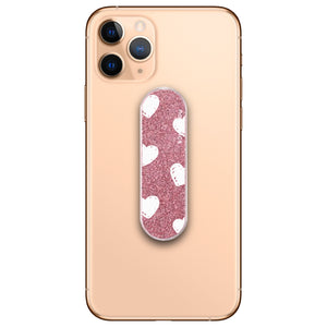 White Hearts Glitter Phone Loop