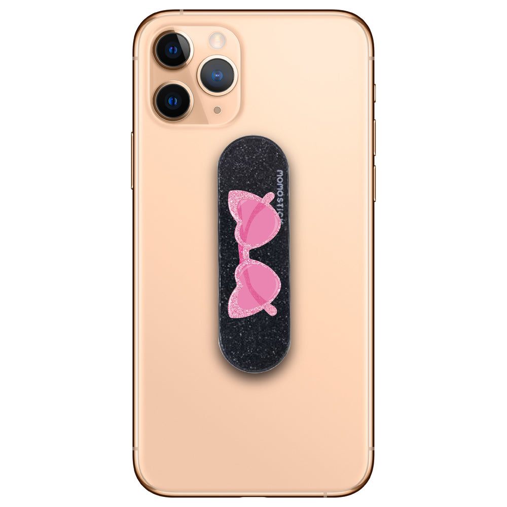 Pink Heart Sunglasses Glitter Phone Loop