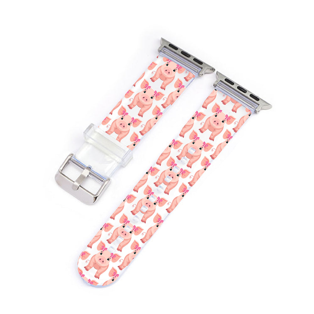 Penny the Coquette Pig Clear Smartwatch Strap