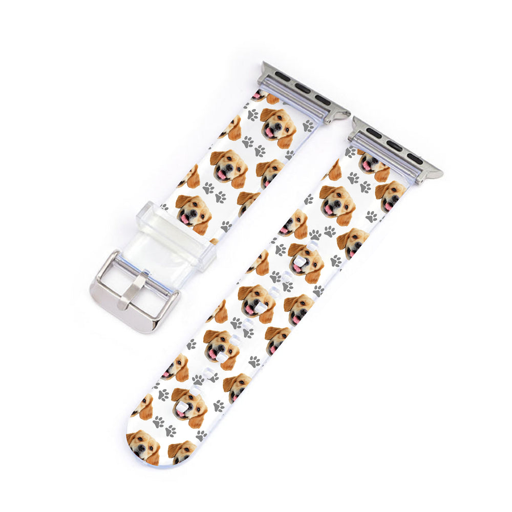 Personalised Pet Portrait Pattern Clear Smartwatch Strap