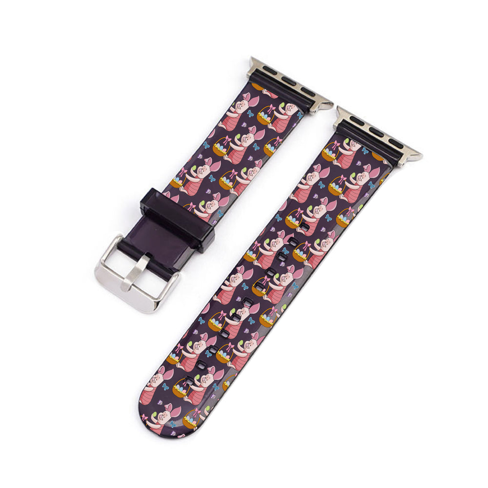 Easter Piglet Black Smartwatch Strap