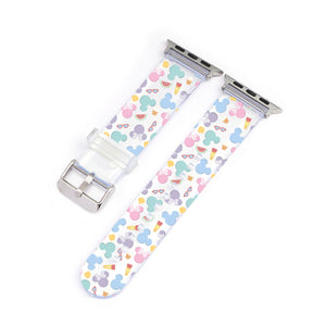 Summer Pastel Mickey & Minnie Clear Smartwatch Strap