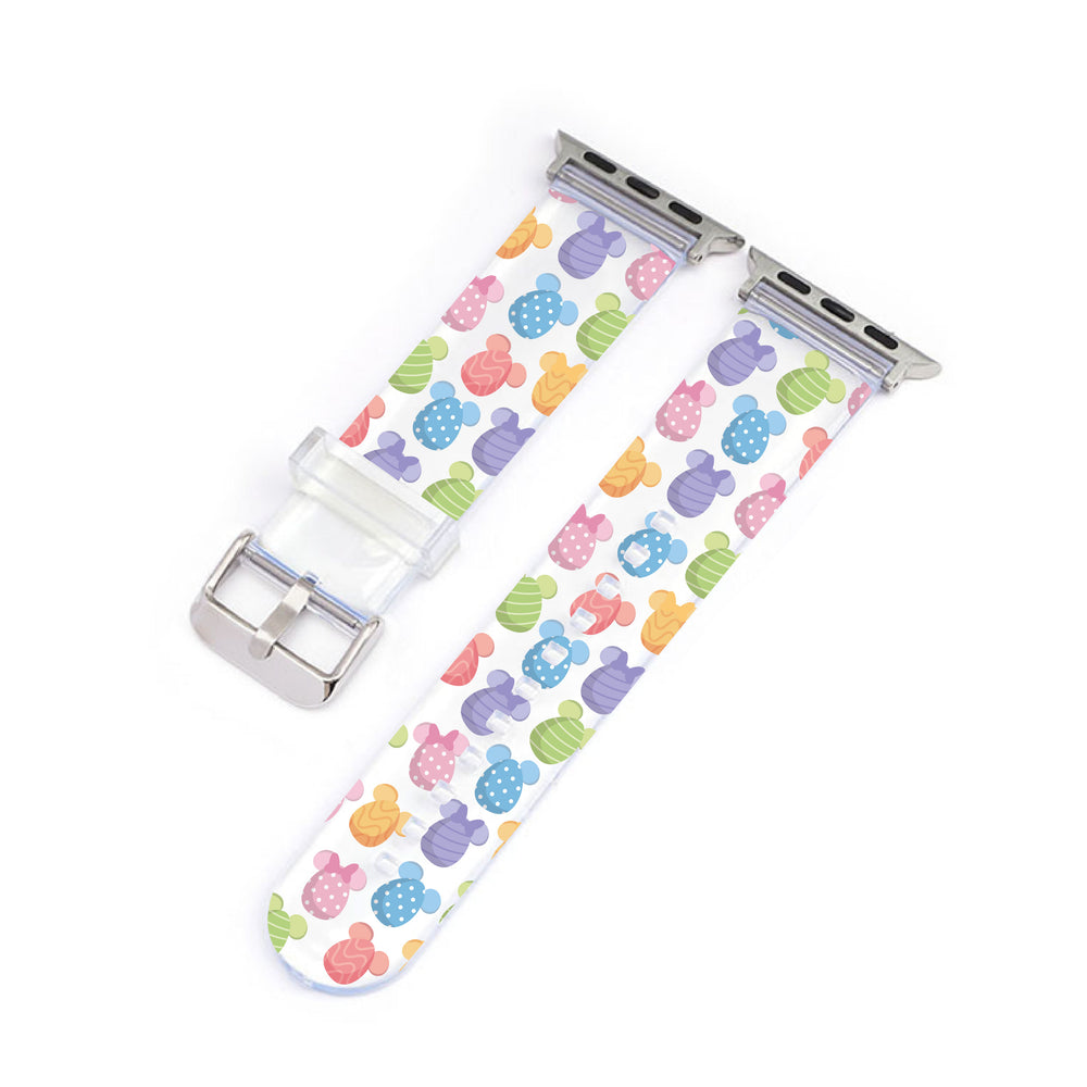 Easter Mickey & Minnie Eggs Clear Smartwatch Strap