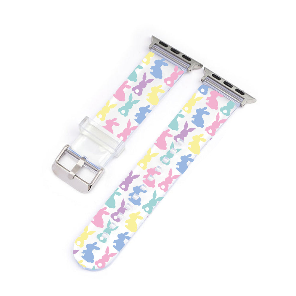 Pastel Bunnies Clear Smartwatch Strap