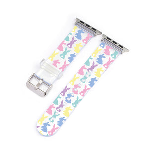 Pastel Bunnies Clear Smartwatch Strap