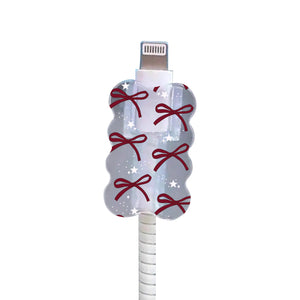 Burgundy Bows Cable Protector