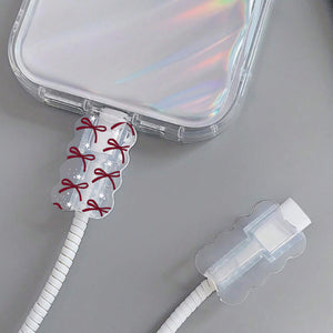 Burgundy Bows Cable Protector