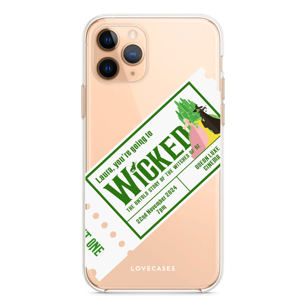 White Personalised Wicked Cinema Ticket Phone Case LoveCases White Personalised Wicked Cinema Ticket Phone Case LoveCases