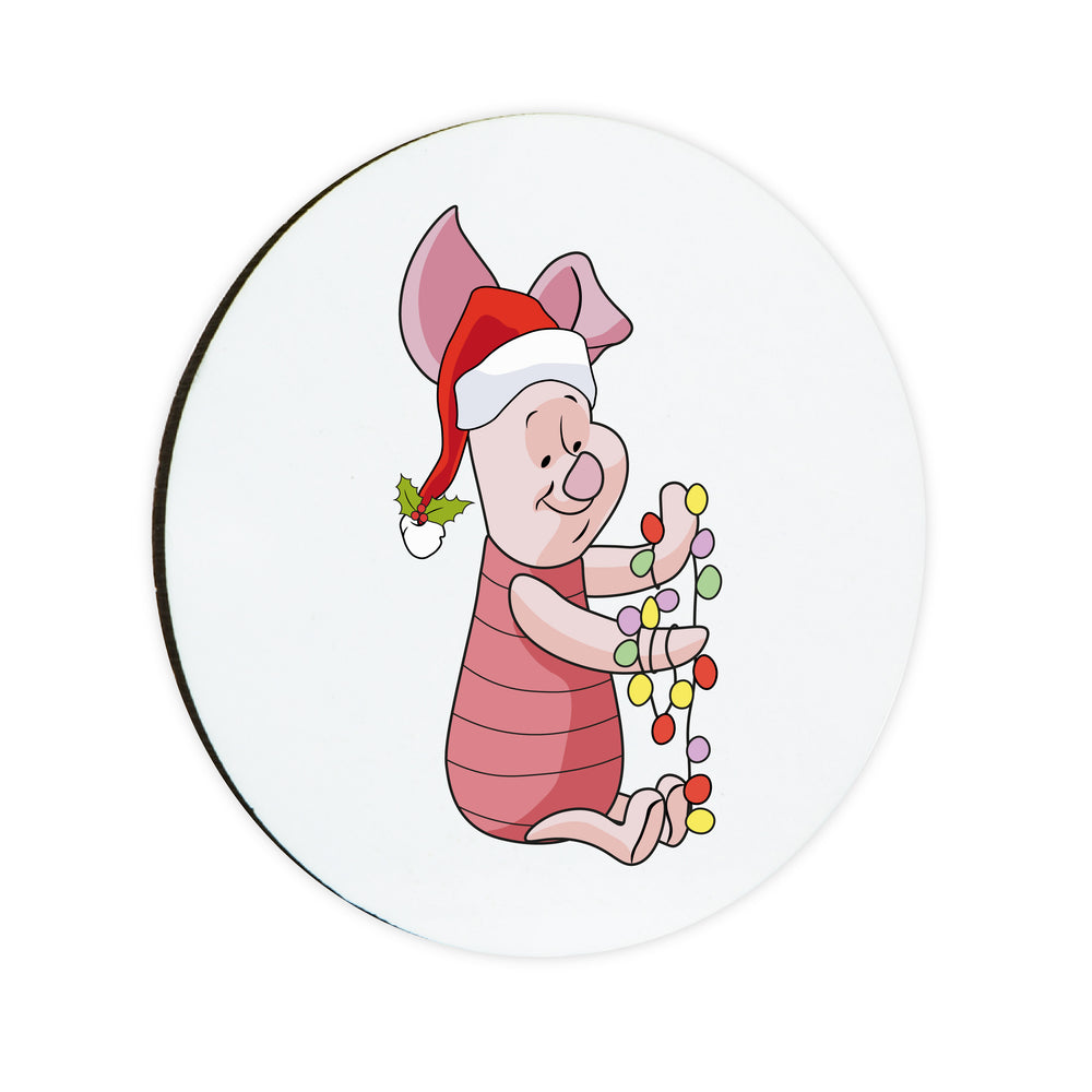Christmas Piglet Circle Coaster