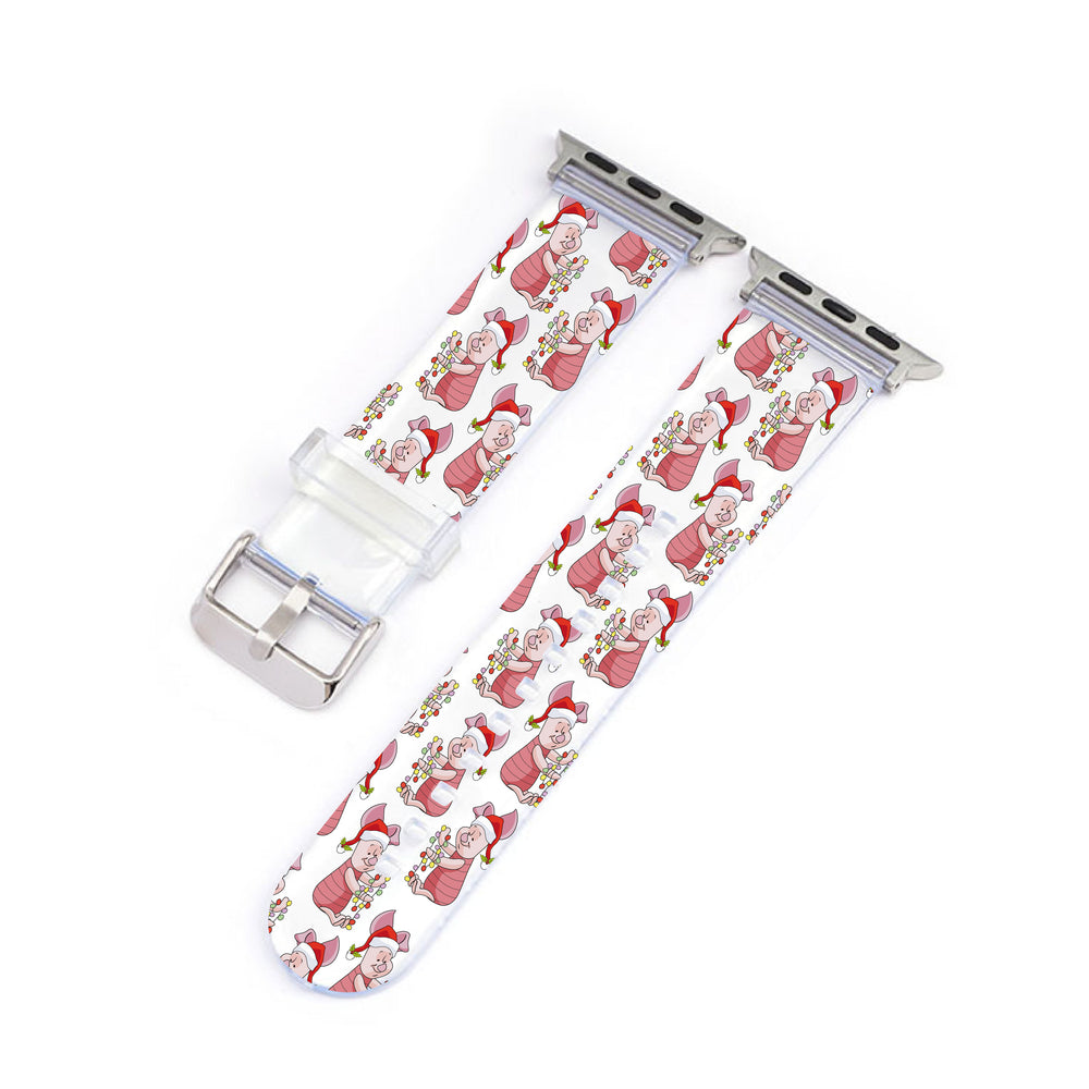 Christmas Piglet Clear Smartwatch Strap