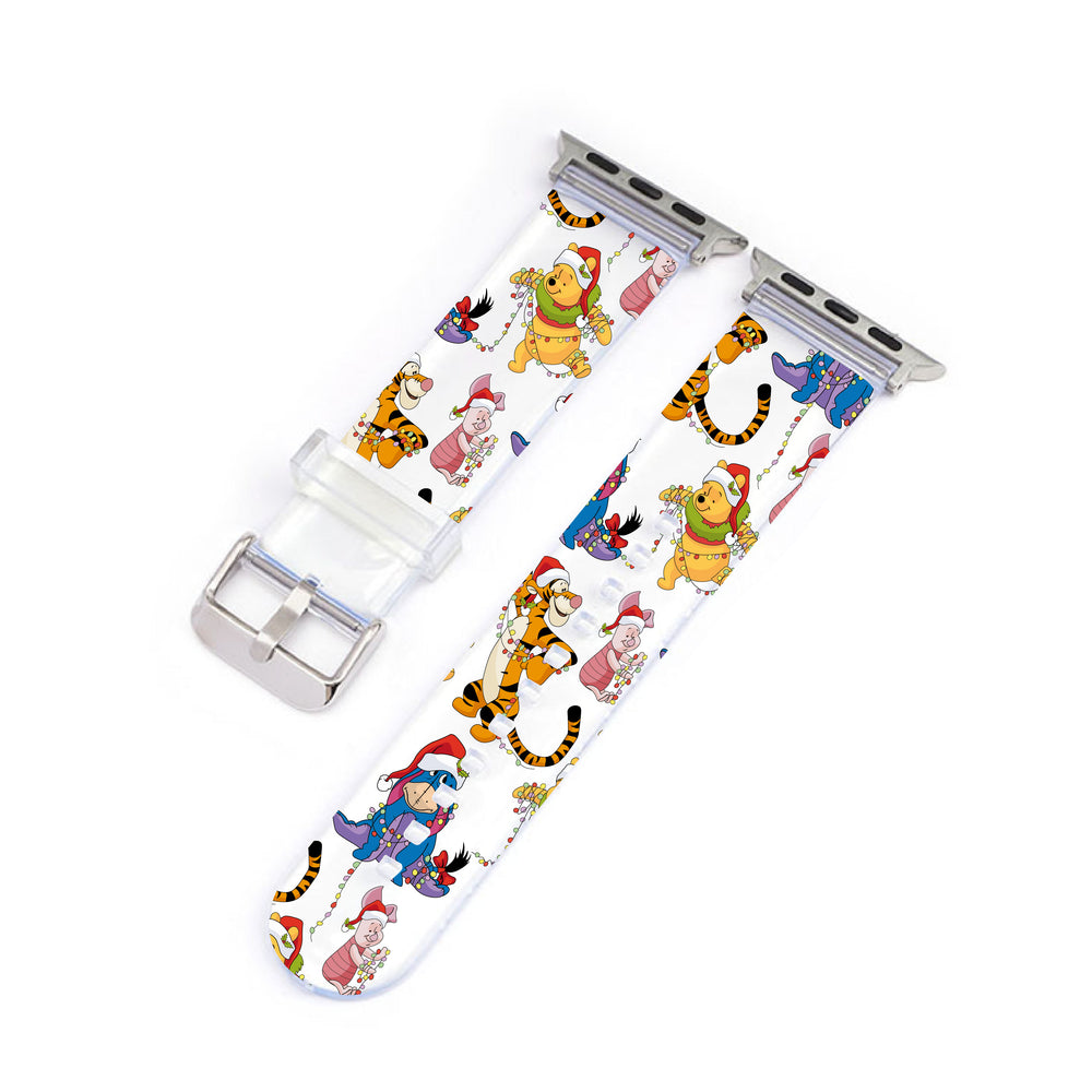 Christmas Winnie & Friends Clear Smartwatch Strap