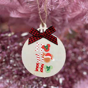 Ho-Ho Mickey Wooden Decoration