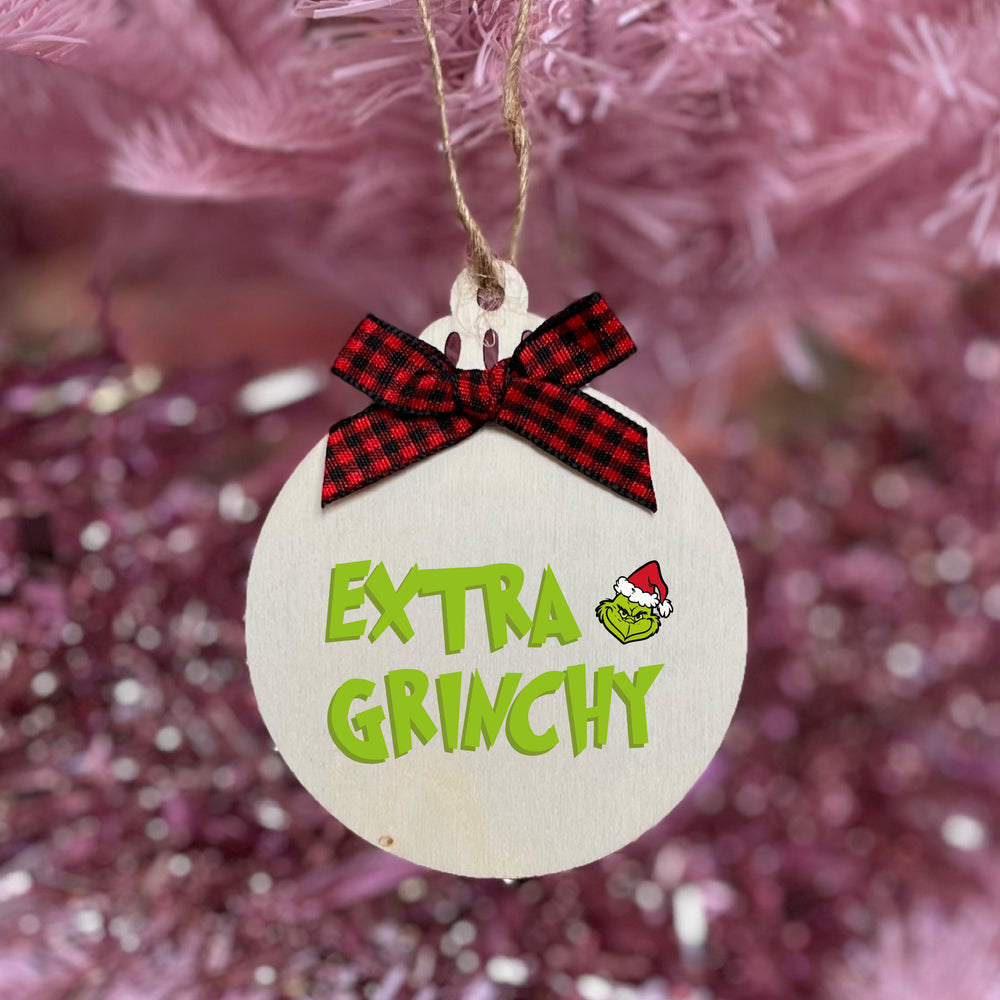 Extra Grinchy Wooden Decoration
