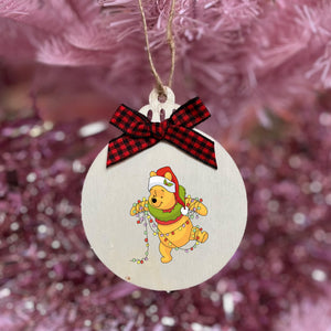 Christmas Winnie The Pooh Wooden Decoration